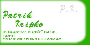 patrik kripko business card